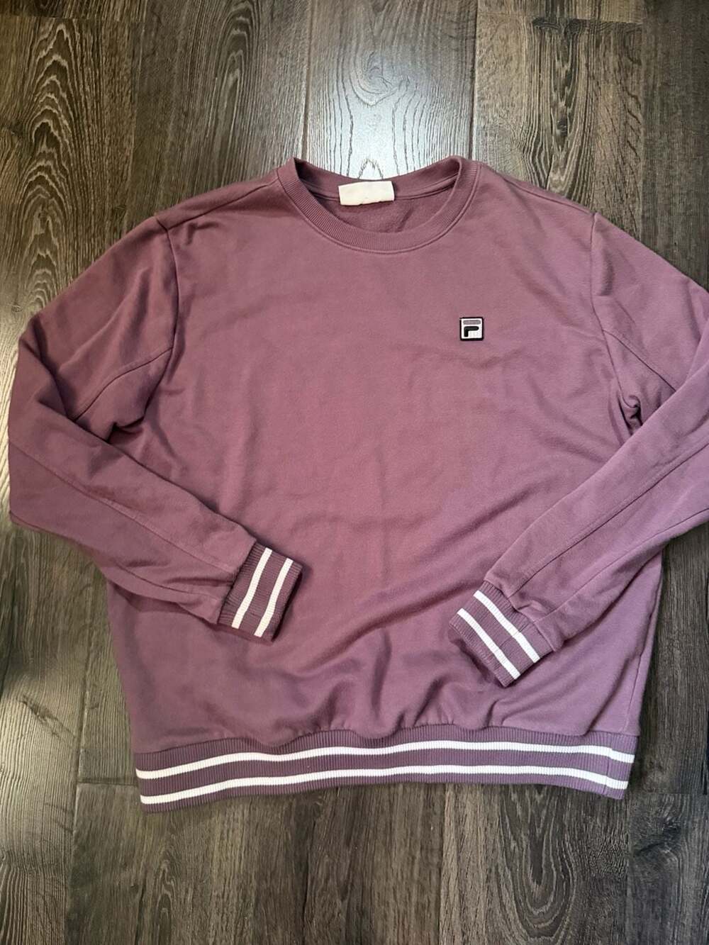 Fila Classic Logo Sweater Adult XXL Purple Crewneck Sweatshirt Pullover Mens